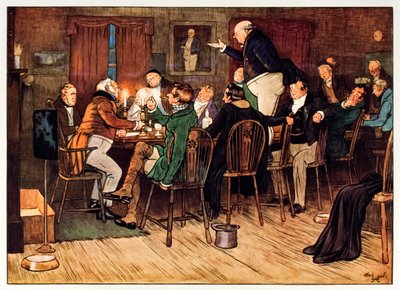 Frontespizio che mostra The Pickwick Club da The Posthumous Papers of the Pickwick Club di Charles Dickens da Cecil Charles Windsor Aldin